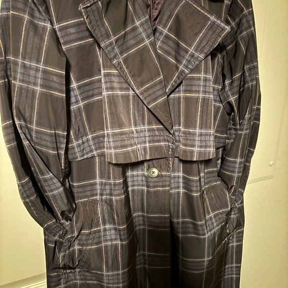 Vince Plaid Rain/Trench Coat- L - Picture 3 of 6